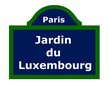 Jardin du Luxembourg sur une plaque de rue à Paris
