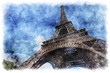 Eiffel Tower watercolor - digital illustration