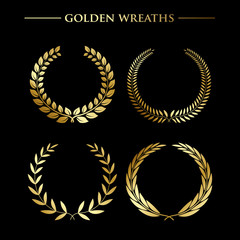 Set of  golden wreaths 