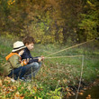 © Chepko Danil - happy boys go fishing on river