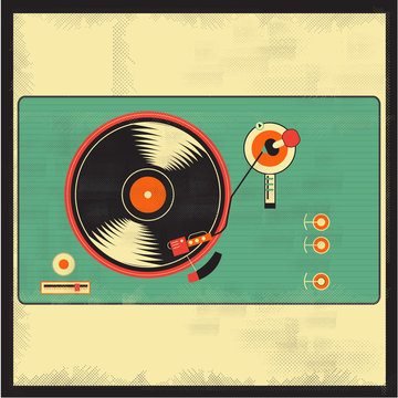 Wall Mural -  - Vinyl vintage player  vector for your ideas