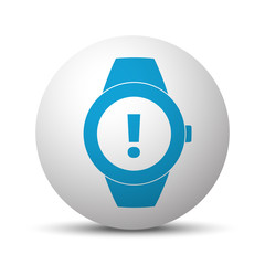 Blue Time Alert icon on sphere on white background