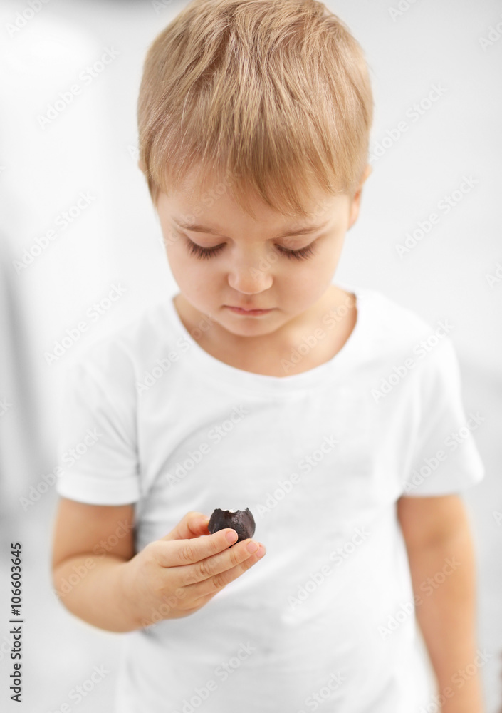 Portrait of cute cheerful boy
