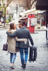 Wall Mural - Young couple traveling