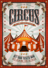 Wall Mural - Vintage Circus Poster With Big Top