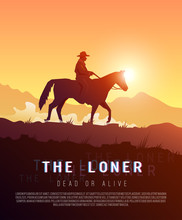Vector Poster Wild West. Loner.