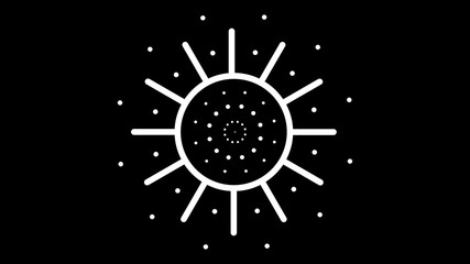 Wall Mural - modern sun on blue background. animation with alpha channel