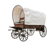 Covered Wagon Isolate On White