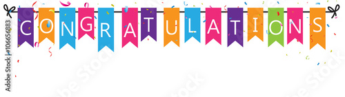 Congratulations with bunting flags Tableau sur Toile