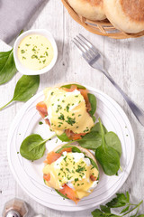 Wall Mural - egg benedict with salmon