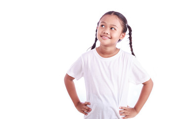 portrait of young asian girl isolated on white