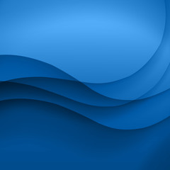 Wall Mural - blue vector template abstract background with curves lines and shadow. for flyer, brochure, booklet,