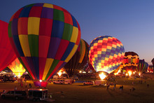 Hot Air Balloons In Field