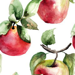 Sticker - Stylized watercolor apple illustration