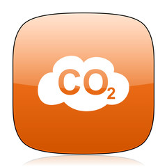 Poster - carbon dioxide orange square web design glossy icon