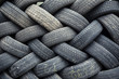 © zozzzzo - used car tires pile in the tire repair shop yard