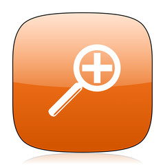 lens orange square web design glossy icon