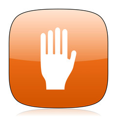 Aufkleber - stop orange square web design glossy icon