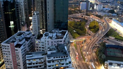 Wall Mural - Hong Kong night traffic