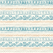 Abstract Ethnic Seamless Pattern, Hand Draw. 