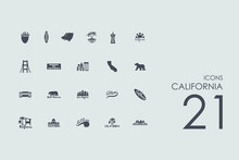 Set Of California Icons