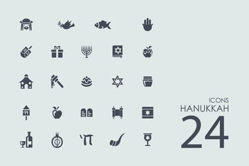 Wall Mural - Set of Hanukkah icons