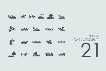 Wall Mural - Set of car accident icons