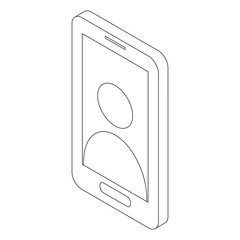 Sticker - Smartphone icon, isometric 3d style