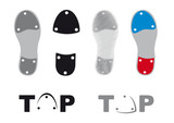 Fototapeta  - Tap dance shoes vector. Icons tap shoes. Sole tap shoes. Set dancing shoes on a white background