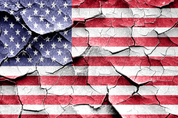 Wall Mural - Grunge America flag with some cracks and vintage look