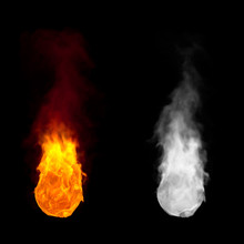 Fireball With Rising Flame With Alpha Channel