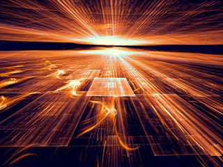 Wall Mural - abstract digitally generated image technology style backdrop