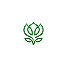 Green Flower Abstract Logo