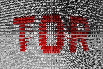 TOR in the form of binary code, 3D illustration