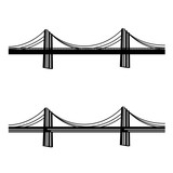 Fototapeta  - vector metal cable suspension bridge black symbol
