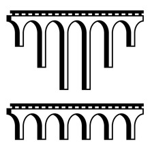 Vector Classical Viaduct Bridge Black Symbol