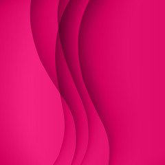 Wall Mural - pink vector template abstract background with curves lines and shadow. for flyer, brochure, booklet,