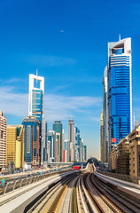 Canvas Print - View of skyscrapers in Downtown Dubai - the UAE