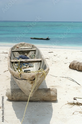 Barque Sur La Plage De Kendwa Au Zanzibar Buy This Stock