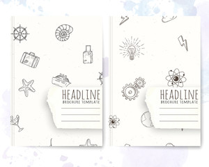 Wall Mural - Notebook template with hand drawn cover.