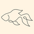 One line goldfish vector illustration