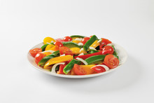 Fresh Mixed Bell Pepper And Tomato Salad