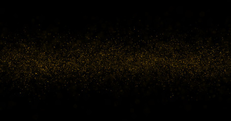 Gold glitter on a black background