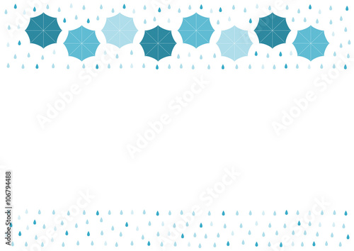 雨と傘 イラスト フレーム Adobe Stock でこのストックベクターを