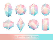 Set Of Geometric Crystals Gem And Minerals
