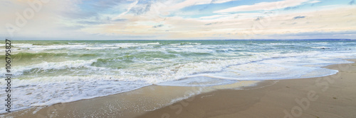 Nowoczesny obraz na płótnie Panorama piaszczystej pięknej plaży