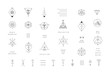 Set of vector trendy geometric icons. Alchemy symbols collection