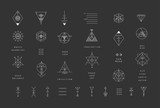Fototapeta Młodzieżowe - Set of vector trendy geometric icons. Alchemy symbols collection