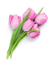 Fresh Pink Tulip Flowers Bouquet