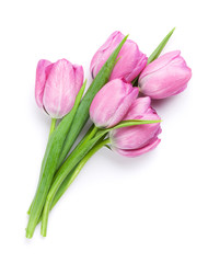 Wall Mural - Fresh pink tulip flowers bouquet